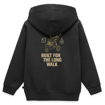 Crèche Papa Paternité Fierté - Sweat Premium à capuche zippé enfant bio - noir - Dos - AI Model Kid Male (0cm)