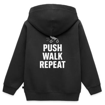 Crèche Papa Paternité Fierté - Sweat Premium à capuche zippé enfant bio - noir - Dos - AI Model Kid Male (0cm)