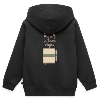 Journaling Aesthetic Creative Planer Life Writing - Kinder Premium Organic Zip Hoodie - Schwarz - Hinten - AI Model Kid Male (0cm)