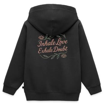Boho Yoga Cadeau spirituel pour les yogis conscients - Sweat Premium à capuche zippé enfant bio - noir - Dos - AI Model Kid Male (0cm)