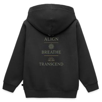 Boho Yoga Cadeau spirituel pour les yogis conscients - Sweat Premium à capuche zippé enfant bio - noir - Dos - AI Model Kid Male (0cm)