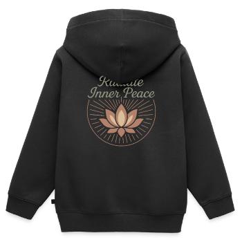 Boho Yoga Cadeau spirituel pour les yogis conscients - Sweat Premium à capuche zippé enfant bio - noir - Dos - AI Model Kid Male (0cm)