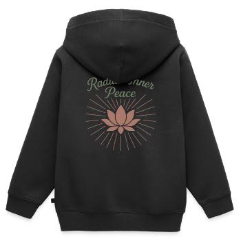 Boho Yoga Cadeau spirituel pour les yogis conscients - Sweat Premium à capuche zippé enfant bio - noir - Dos - AI Model Kid Male (0cm)