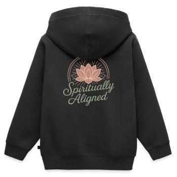 Boho Yoga Cadeau spirituel pour les yogis conscients - Sweat Premium à capuche zippé enfant bio - noir - Dos - AI Model Kid Male (0cm)
