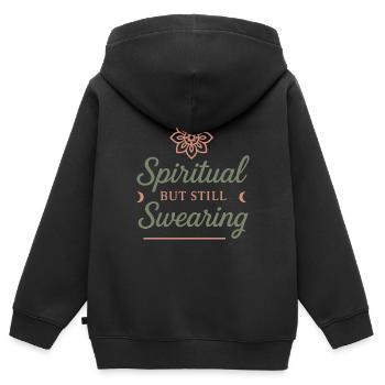 Boho Yoga Cadeau spirituel pour les yogis conscients - Sweat Premium à capuche zippé enfant bio - noir - Dos - AI Model Kid Male (0cm)