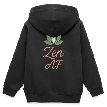 Boho Yoga Cadeau spirituel pour les yogis conscients - Sweat Premium à capuche zippé enfant bio - noir - Dos - AI Model Kid Male (0cm)