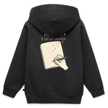 Gratitude Practice Journal Lover Emotional - Kids Premium Organic Zip-up Hoodie - black - Back - AI Model Kid Male (0cm)