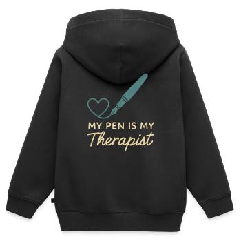 Gratitude Practice Journal Lover Emotional - Kids Premium Organic Zip-up Hoodie - black - Back - AI Model Kid Male (0cm)