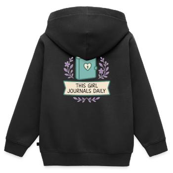Gratitude Practice Journal Lover Emotional - Kids Premium Organic Zip-up Hoodie - black - Back - AI Model Kid Male (0cm)