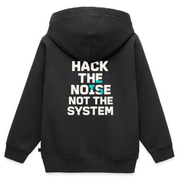Cybersécurité Info Sec White Hat Hacker Éthique - Sweat Premium à capuche zippé enfant bio - noir - Dos - AI Model Kid Male (0cm)