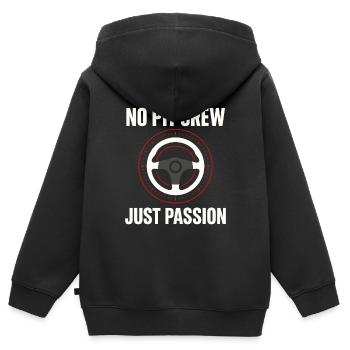 Sim Racing Simulator Cockpit Esports Racer - Kinder Premium Organic Zip Hoodie - Schwarz - Hinten - AI Model Kid Male (0cm)