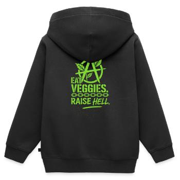 Vegan Punk Rebel Vegan Vegan Anarchist Vegan - Kids Premium Organic Zip-up Hoodie - black - Back - AI Model Kid Male (0cm)