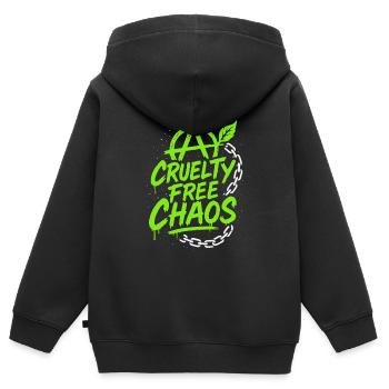 Vegan Punk Rebel Vegan Vegan Anarchist Vegan - Kids Premium Organic Zip-up Hoodie - black - Back - AI Model Kid Male (0cm)