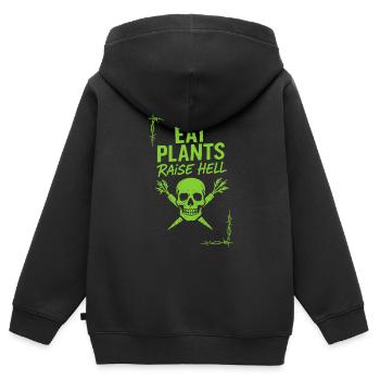 Vegan Punk Rebel Vegan Vegan Anarchist Vegan - Kids Premium Organic Zip-up Hoodie - black - Back - AI Model Kid Male (0cm)