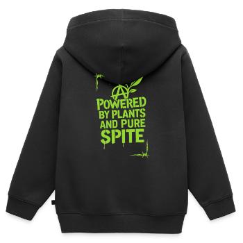 Vegan Punk Rebel Vegan Vegan Anarchist Vegan - Kids Premium Organic Zip-up Hoodie - black - Back - AI Model Kid Male (0cm)