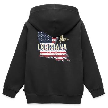 Louisiane États-Unis Vintage Souvenir - Sweat Premium à capuche zippé enfant bio - noir - Dos - AI Model Kid Male (0cm)
