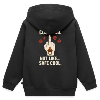 Punk Dad Alternatif Paternité Rebelle - Sweat Premium à capuche zippé enfant bio - noir - Dos - AI Model Kid Male (0cm)