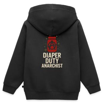 Punk Dad Alternatif Paternité Rebelle - Sweat Premium à capuche zippé enfant bio - noir - Dos - AI Model Kid Male (0cm)