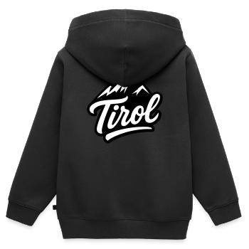 Montagnes du Tyrol - Sweat Premium à capuche zippé enfant bio - noir - Dos - AI Model Kid Male (0cm)