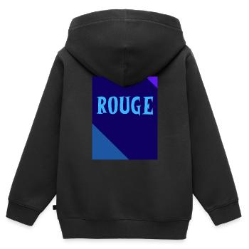 ROUGE Tableau Rectangle Triangles - Sweat Premium à capuche zippé enfant bio - noir - Dos - AI Model Kid Male (0cm)