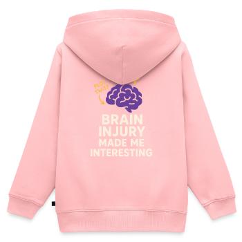 Hirnverletzungsüberlebender Neuro-resiliente - Kinder Premium Organic Zip Hoodie - Rosa - Hinten - AI Model Kid Female (0cm)