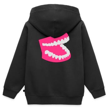 dents - Sweat Premium à capuche zippé enfant bio - noir - Dos - AI Model Kid Male (0cm)