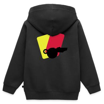 shiri equipment / referee stuff (2c) - Kinder Premium Organic Zip Hoodie - Schwarz - Hinten - AI Model Kid Male (0cm)