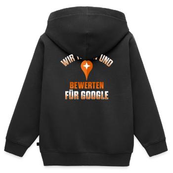 google local guide shirt - Kinder Premium Organic Zip Hoodie - Schwarz - Hinten - AI Model Kid Male (0cm)