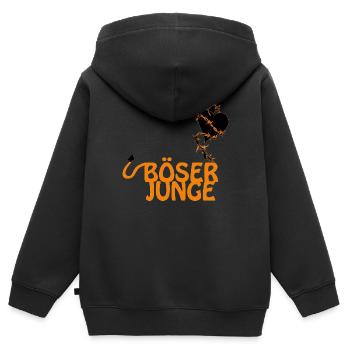 méchant jeune - Sweat Premium à capuche zippé enfant bio - noir - Dos - AI Model Kid Male (0cm)