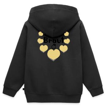 JGA lustiger Spruch Partyspiel beschrifte d. Braut - Kinder Premium Organic Zip Hoodie - Schwarz - Hinten - AI Model Kid Male (0cm)