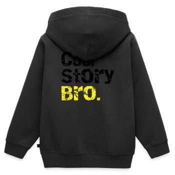 Cool story Bro - Sweat Premium à capuche zippé enfant bio - noir - Dos - AI Model Kid Male (0cm)