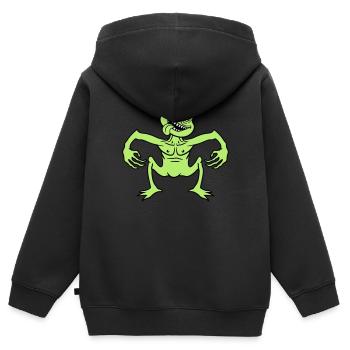 verrueckt daemon gnom klein horror halloween gesic - Kinder Premium Organic Zip Hoodie - Schwarz - Hinten - AI Model Kid Male (0cm)