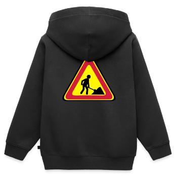 panel work man pelle1 - Kids Premium Organic Zip-up Hoodie - black - Back - AI Model Kid Male (0cm)