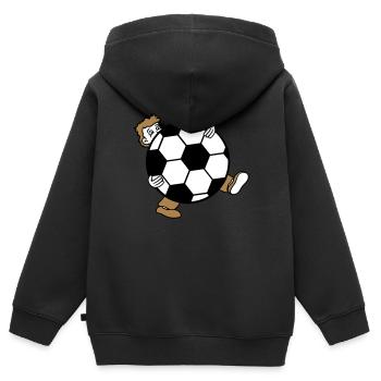 sport fussball verein riesig kicker tor kugel ball - Kinder Premium Organic Zip Hoodie - Schwarz - Hinten - AI Model Kid Male (0cm)