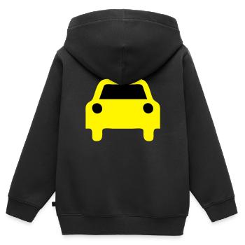 taxi - Kinder Premium Organic Zip Hoodie - Schwarz - Hinten - AI Model Kid Male (0cm)