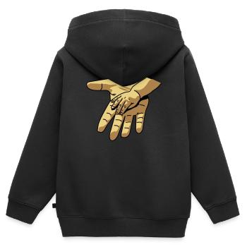 hand_in_hand - Kinder Premium Organic Zip Hoodie - Schwarz - Hinten - AI Model Kid Male (0cm)