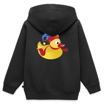 Karneval - Quietscheente - Badeente - Fasching - Kinder Premium Organic Zip Hoodie - Schwarz - Hinten - AI Model Kid Male (0cm)