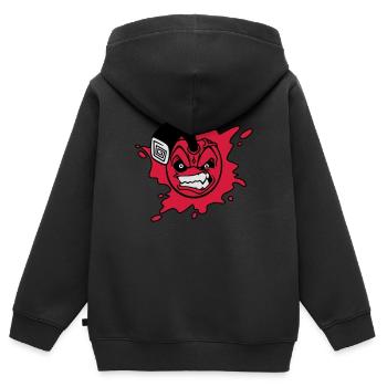 Angry cherry - Kinder Premium Organic Zip Hoodie - Schwarz - Hinten - AI Model Kid Male (0cm)