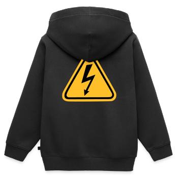 Blitz - Kinder Premium Organic Zip Hoodie - Schwarz - Hinten - AI Model Kid Male (0cm)