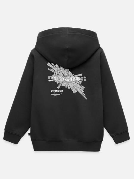 Dresden Karte - Kinder Premium Organic Zip Hoodie - Schwarz