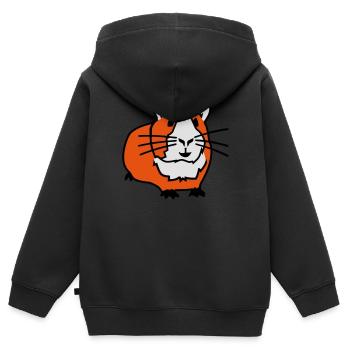 Cochon d'Inde - Sweat Premium à capuche zippé enfant bio - noir - Dos - AI Model Kid Male (0cm)