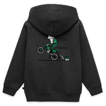 Moto plaisir de l'eau - Sweat Premium à capuche zippé enfant bio - noir - Dos - AI Model Kid Male (0cm)