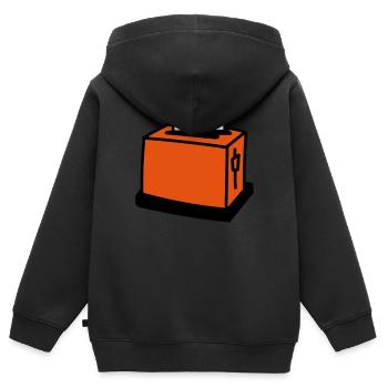 Toaster - Kinder Premium Organic Zip Hoodie - Schwarz - Hinten - AI Model Kid Male (0cm)
