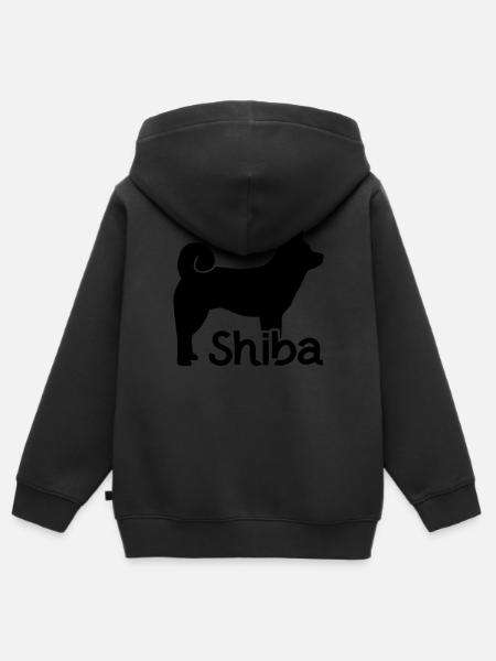 Shiba Inu - Kinder Premium Organic Zip Hoodie - Schwarz