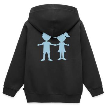 Children young girl siblings kindergarten child - Kids Premium Organic Zip-up Hoodie - black - Back - AI Model Kid Male (0cm)