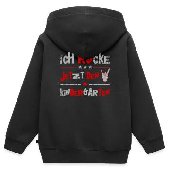 Ich Rocke Jetzt Den Kindergarten Geschenk Kita - Kinder Premium Organic Zip Hoodie - Schwarz - Hinten - AI Model Kid Male (0cm)