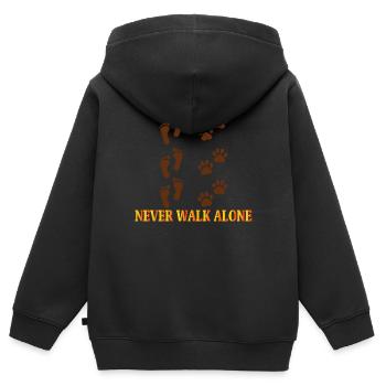 Chien chien - Sweat Premium à capuche zippé enfant bio - noir - Dos - AI Model Kid Male (0cm)
