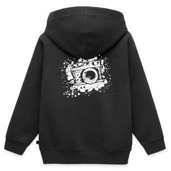 Photography - Kinder Premium Organic Zip Hoodie - Schwarz - Hinten - AI Model Kid Male (0cm)
