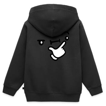 Grübeln Gesicht Nachdenklich - Kinder Premium Organic Zip Hoodie - Schwarz - Hinten - AI Model Kid Male (0cm)