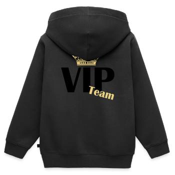 vip team - Sweat Premium à capuche zippé enfant bio - noir - Dos - AI Model Kid Male (0cm)